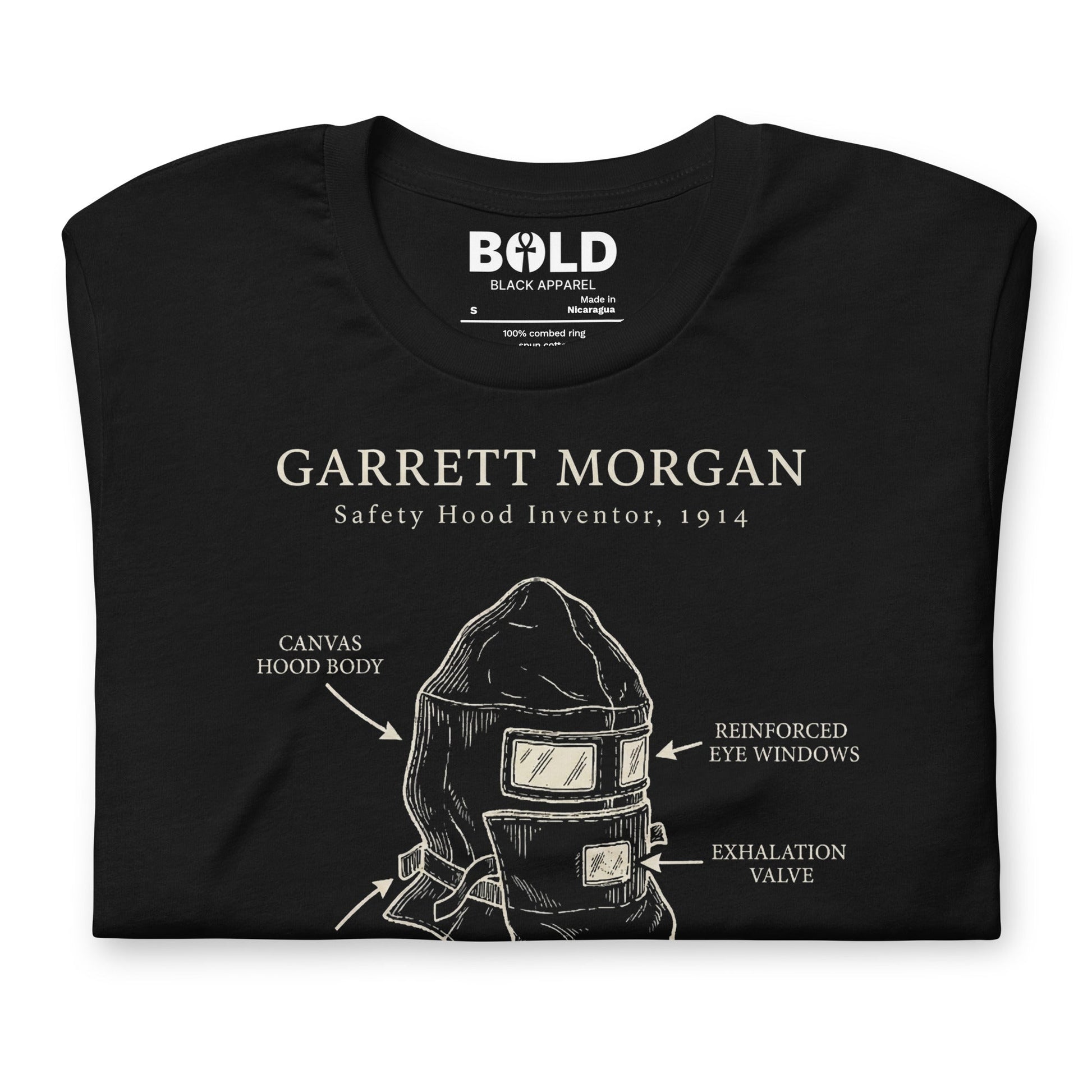 Garrett Morgan Gas Mask T-Shirt - Bold Black Apparel