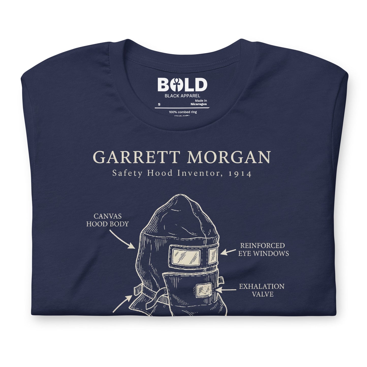 Garrett Morgan Gas Mask T-Shirt - Bold Black Apparel