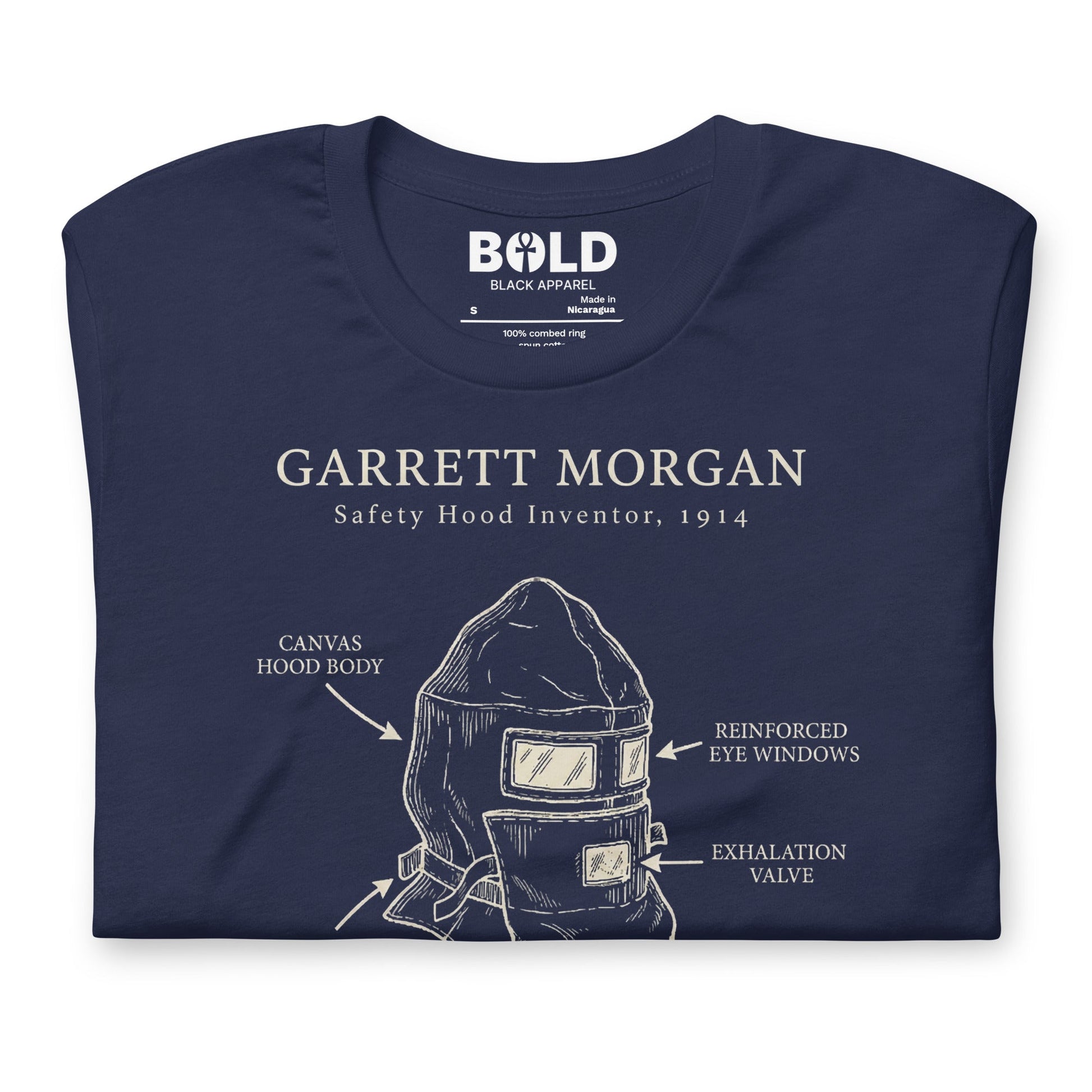 Garrett Morgan Gas Mask T-Shirt - Bold Black Apparel