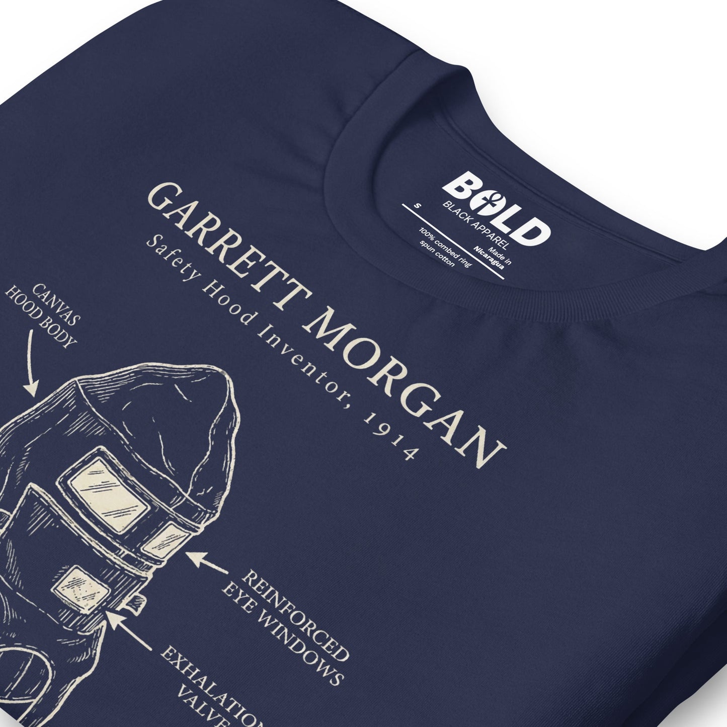 Garrett Morgan Gas Mask T-Shirt - Bold Black Apparel