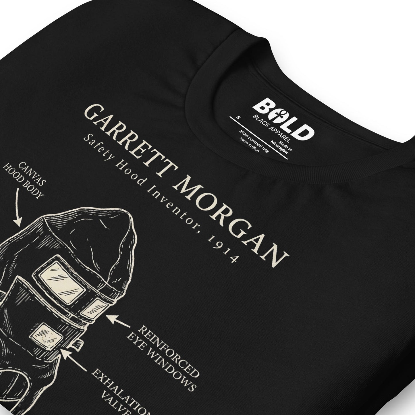 Garrett Morgan Gas Mask T-Shirt - Bold Black Apparel