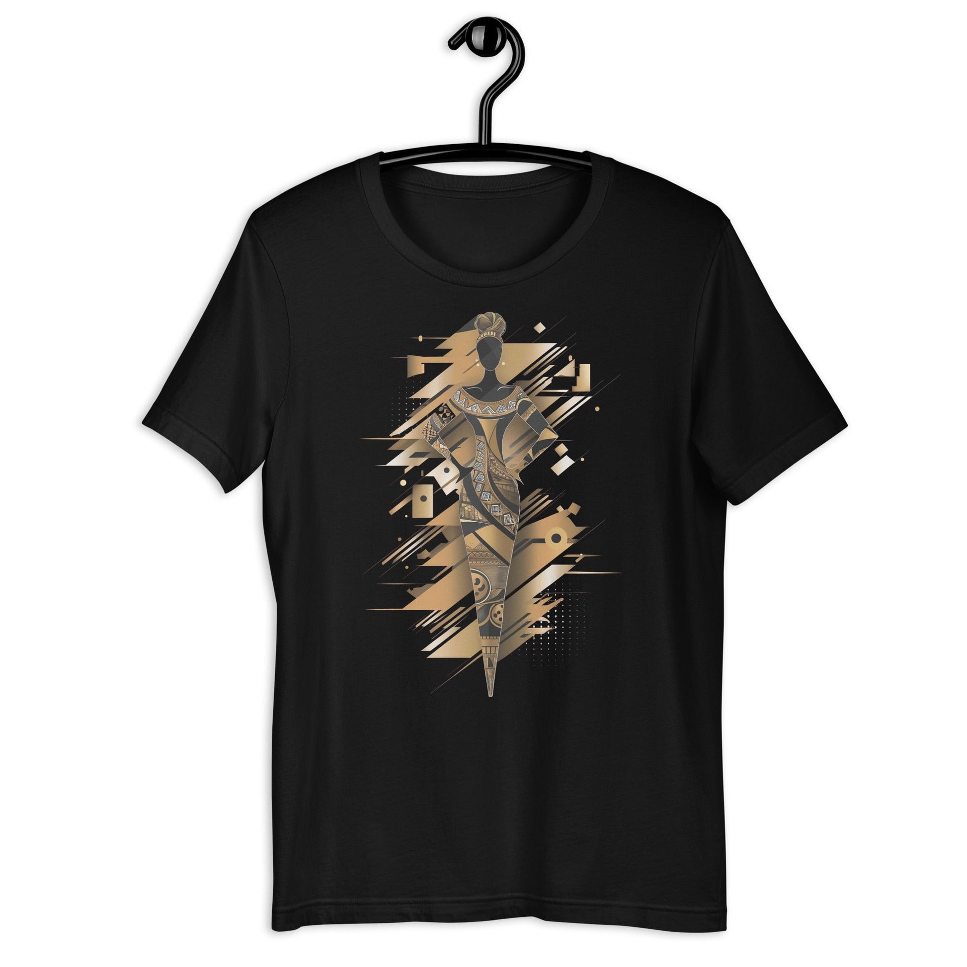 Geometric African Woman Art T-Shirt - Bold Black Apparel