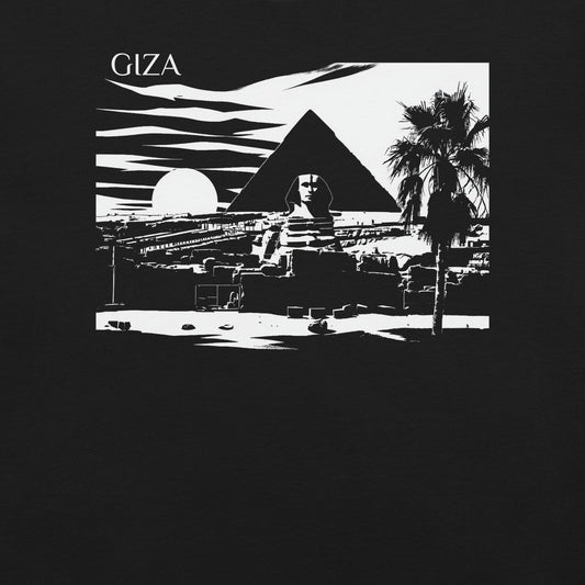 Giza Great Pyramid & Sphinx T-Shirt - Bold Black Apparel