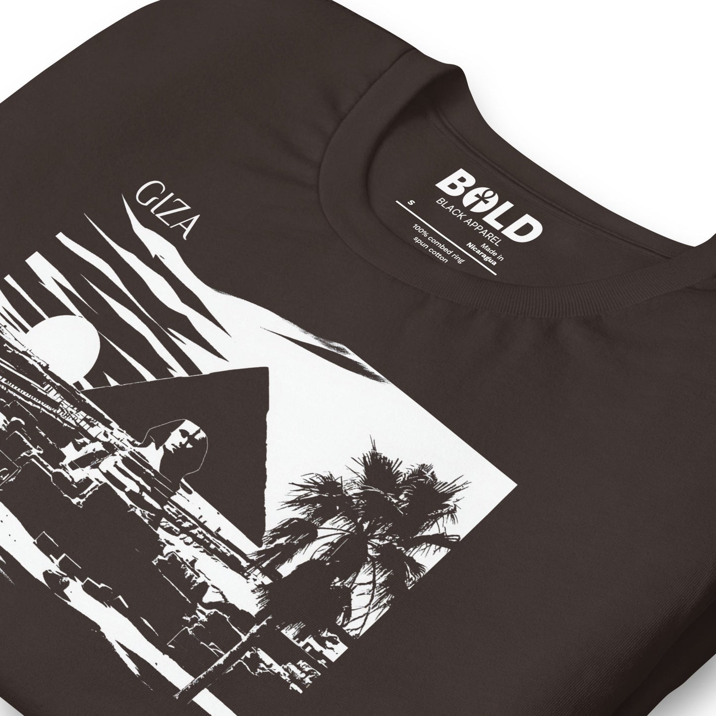 Giza Great Pyramid & Sphinx T-Shirt - Bold Black Apparel