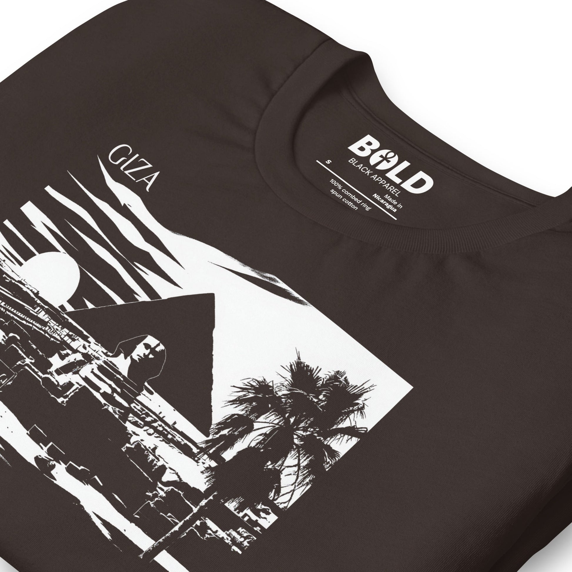 Giza Great Pyramid & Sphinx T-Shirt - Bold Black Apparel