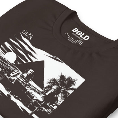 Giza Great Pyramid & Sphinx T-Shirt - Bold Black Apparel
