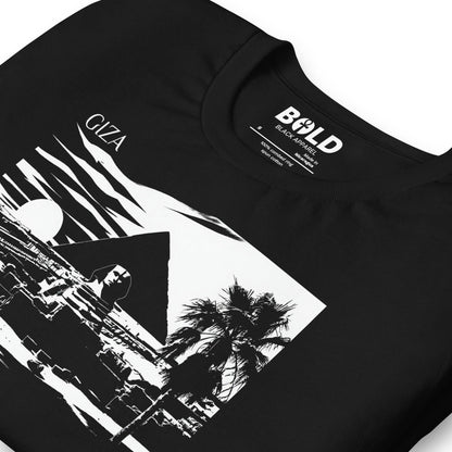 Giza Great Pyramid & Sphinx T-Shirt - Bold Black Apparel