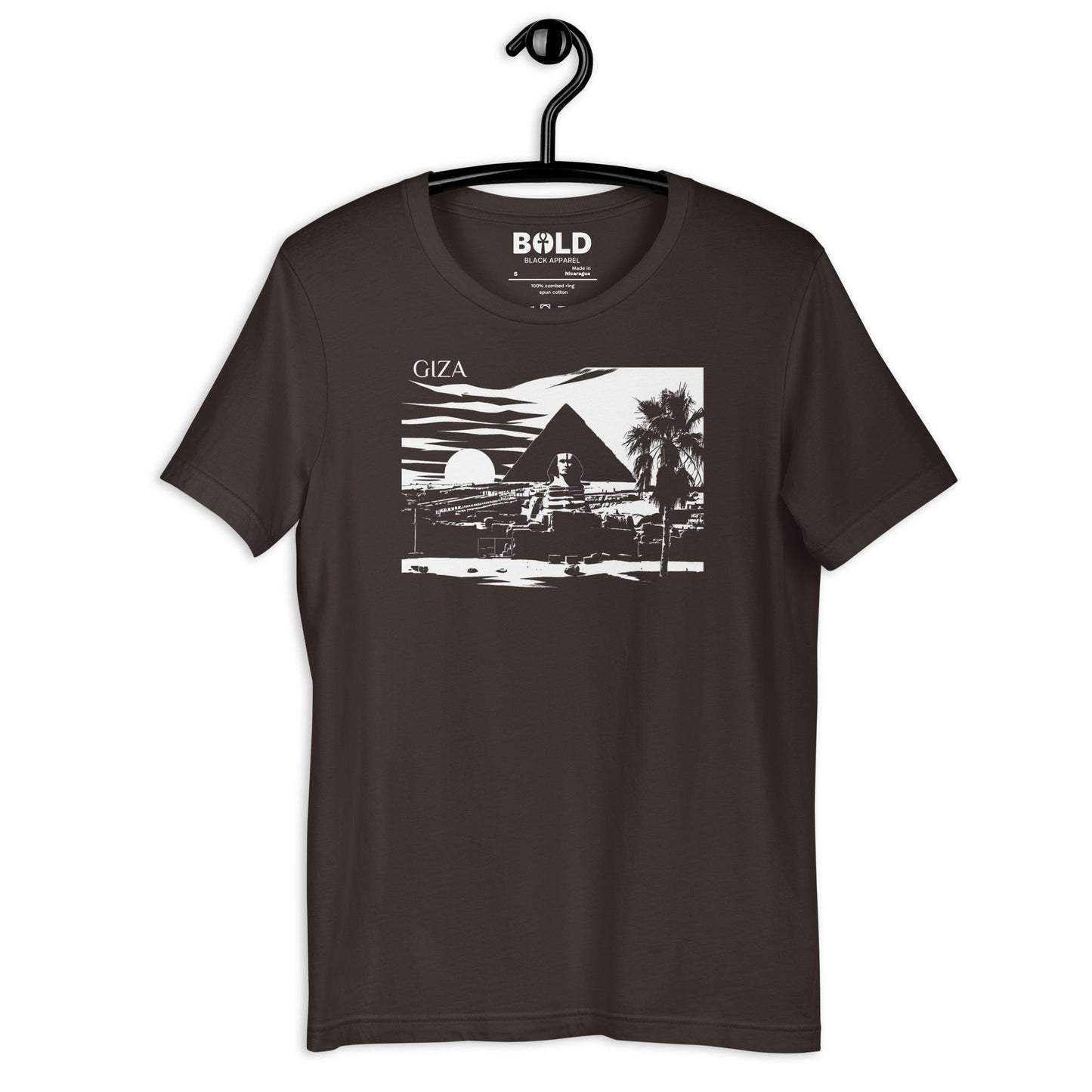 Giza Great Pyramid & Sphinx T-Shirt - Bold Black Apparel