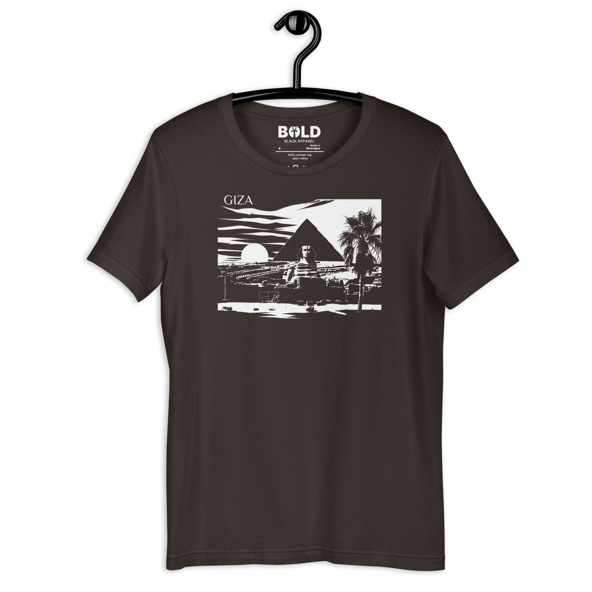 Giza Great Pyramid & Sphinx T-Shirt - Bold Black Apparel