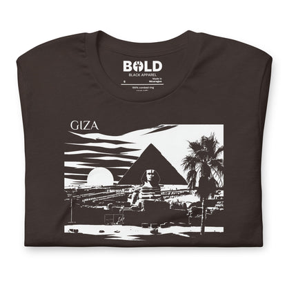 Giza Great Pyramid & Sphinx T-Shirt - Bold Black Apparel