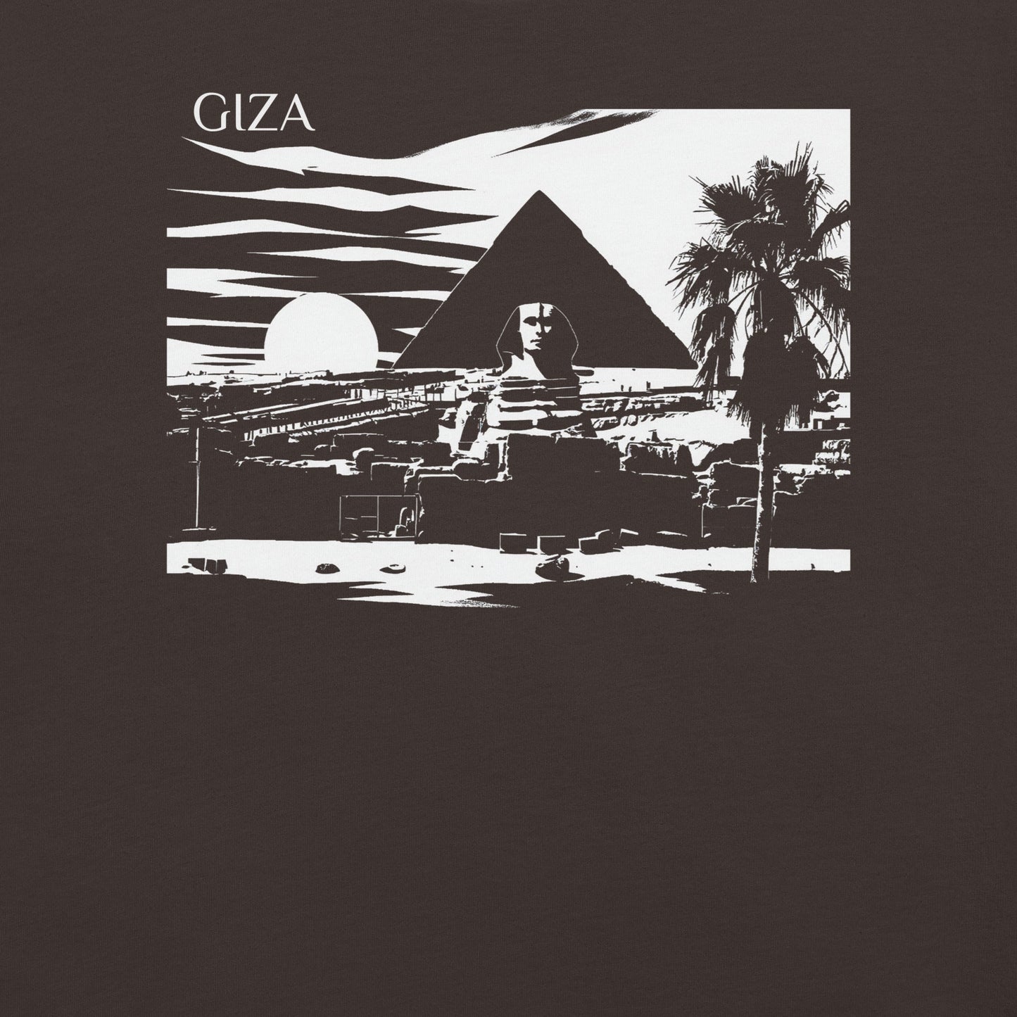 Giza Great Pyramid & Sphinx T-Shirt - Bold Black Apparel