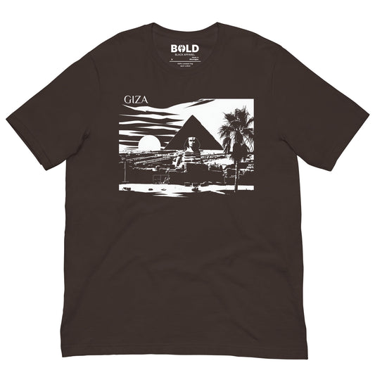 Giza Great Pyramid & Sphinx T-Shirt - Bold Black Apparel