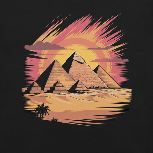 Giza Pyramids T-Shirt - Bold Black Apparel
