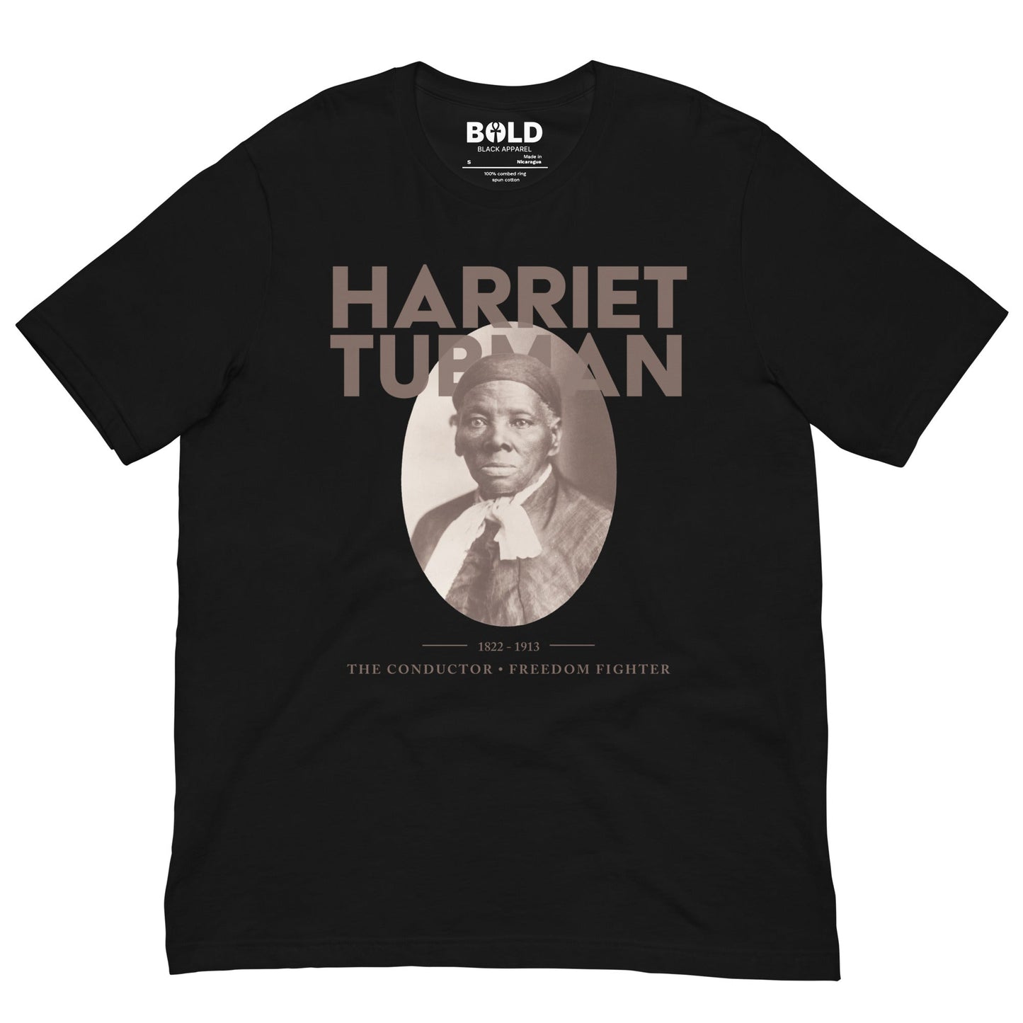 Harriet Tubman Portrait T-Shirt - Bold Black Apparel