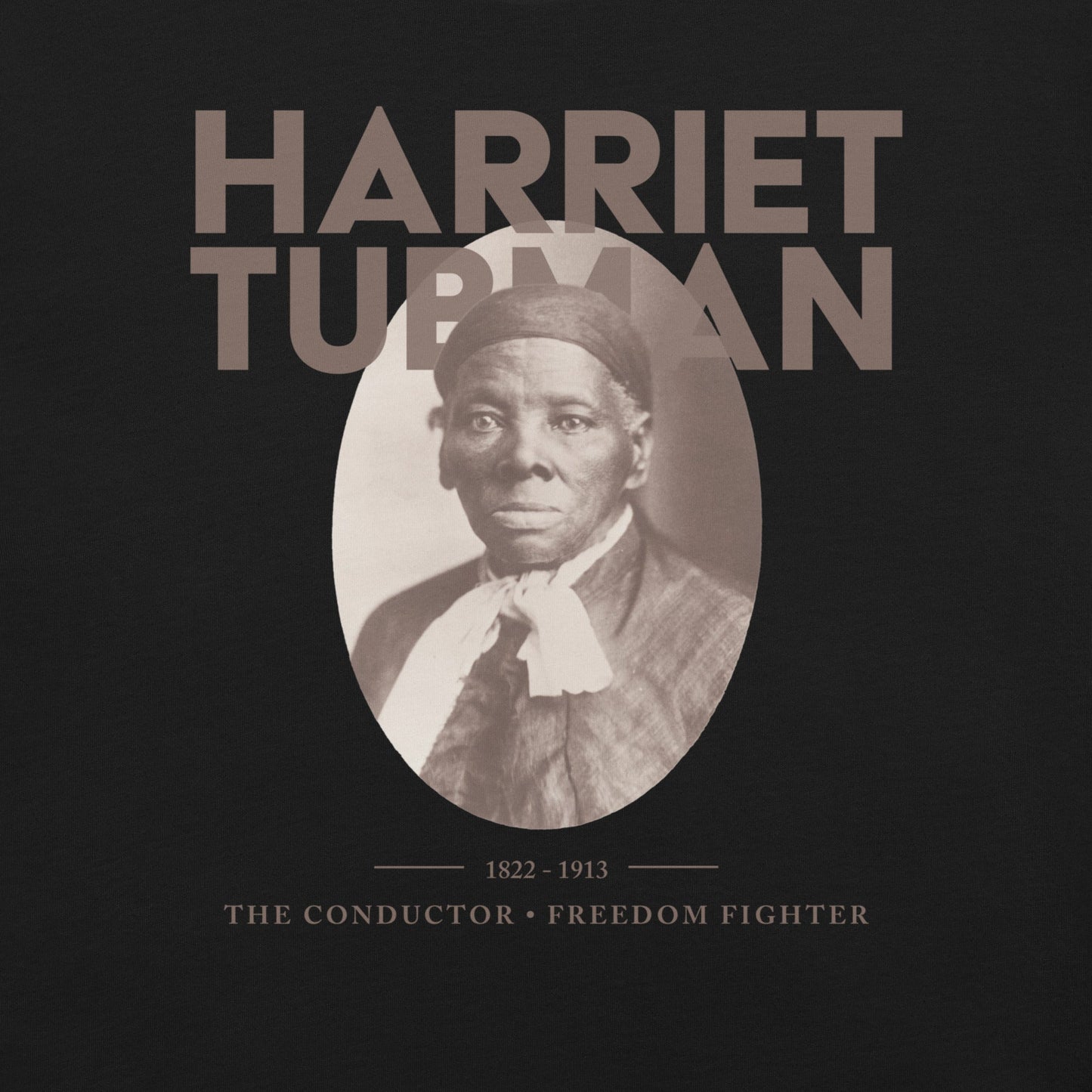 Harriet Tubman Portrait T-Shirt - Bold Black Apparel