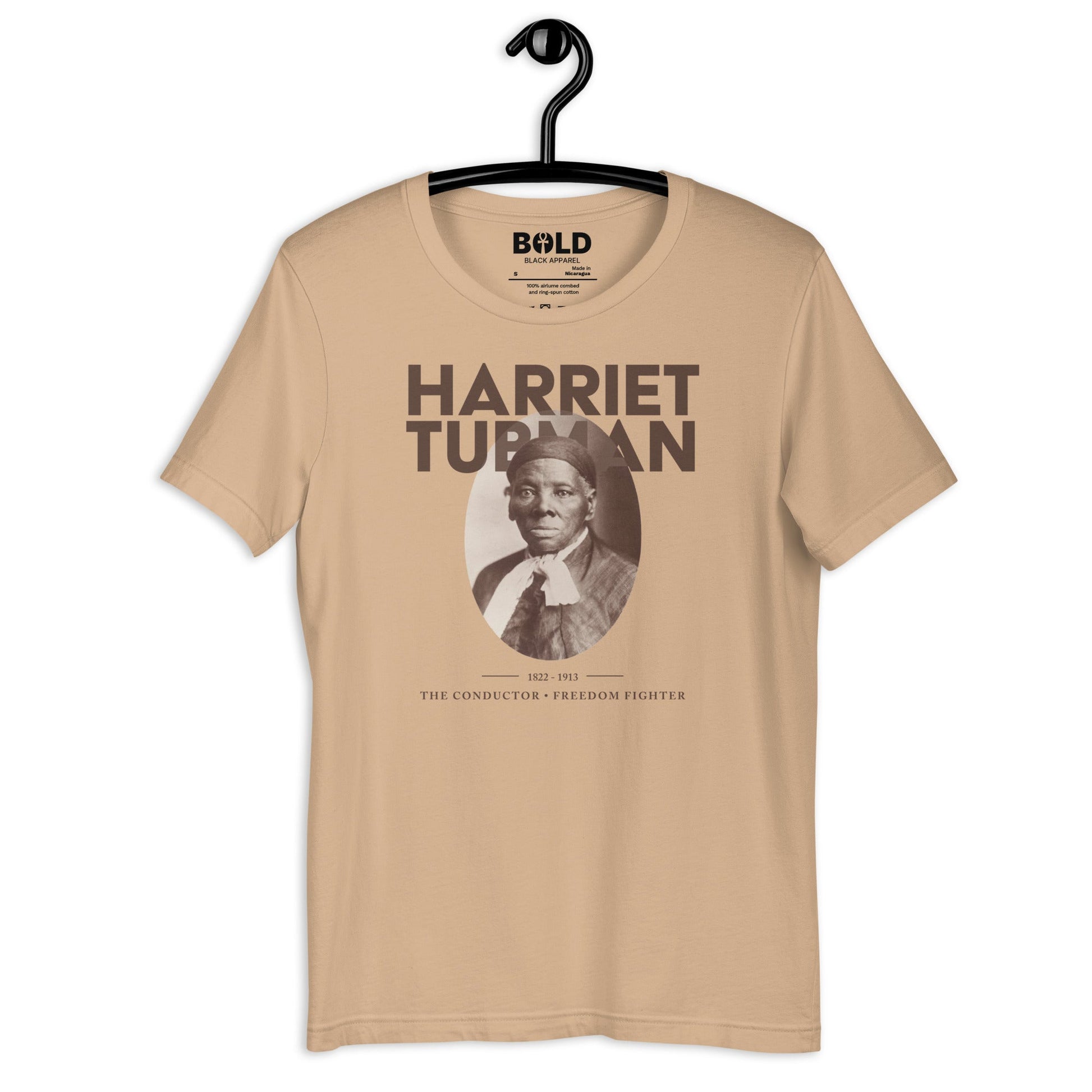 Harriet Tubman Portrait T-Shirt - Bold Black Apparel