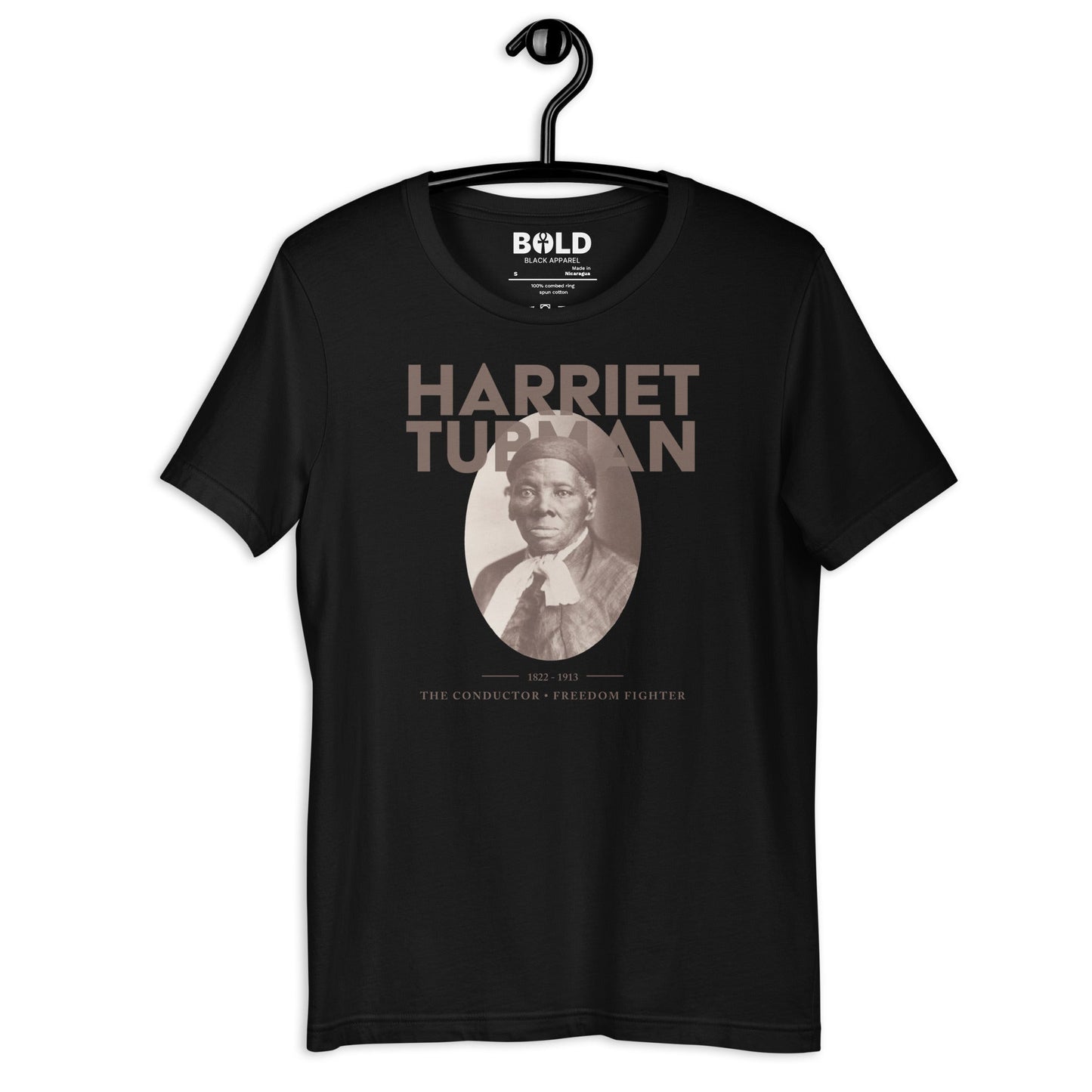Harriet Tubman Portrait T-Shirt - Bold Black Apparel