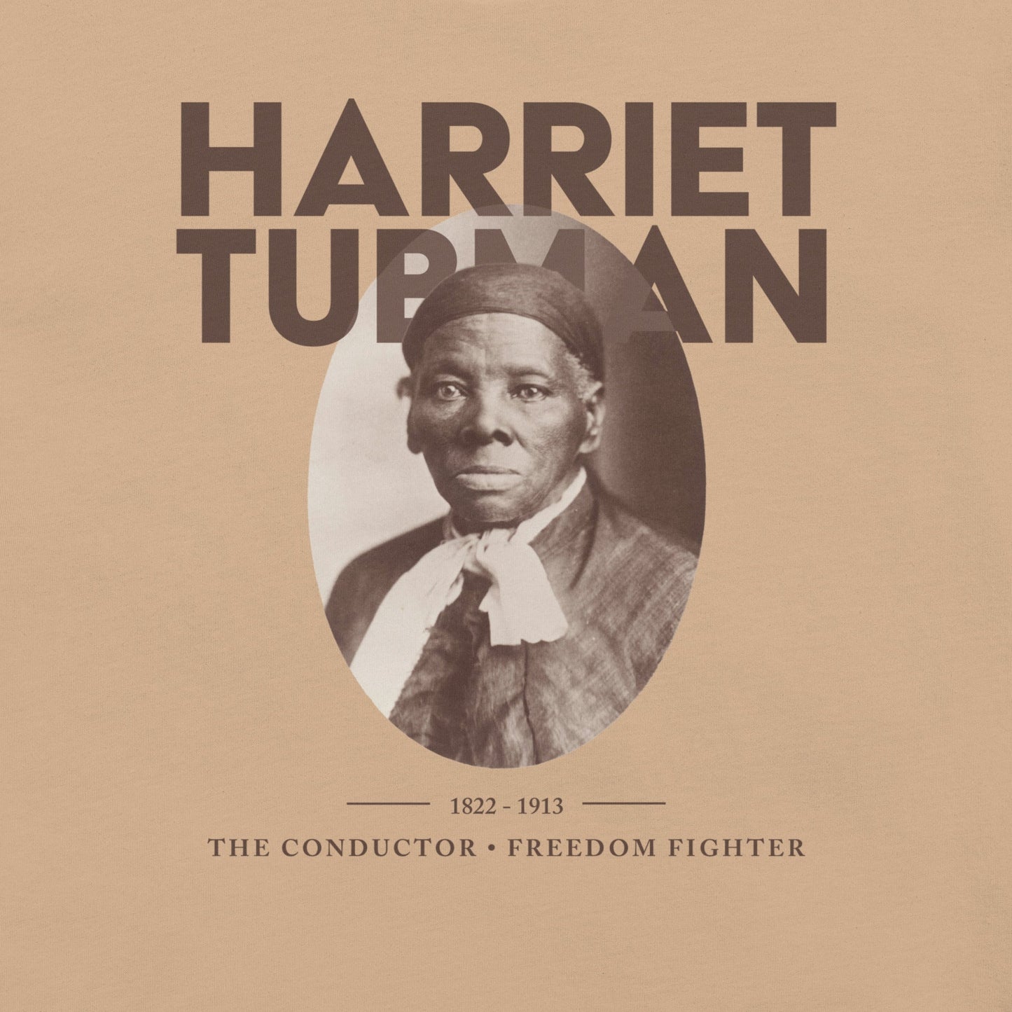 Harriet Tubman Portrait T-Shirt - Bold Black Apparel