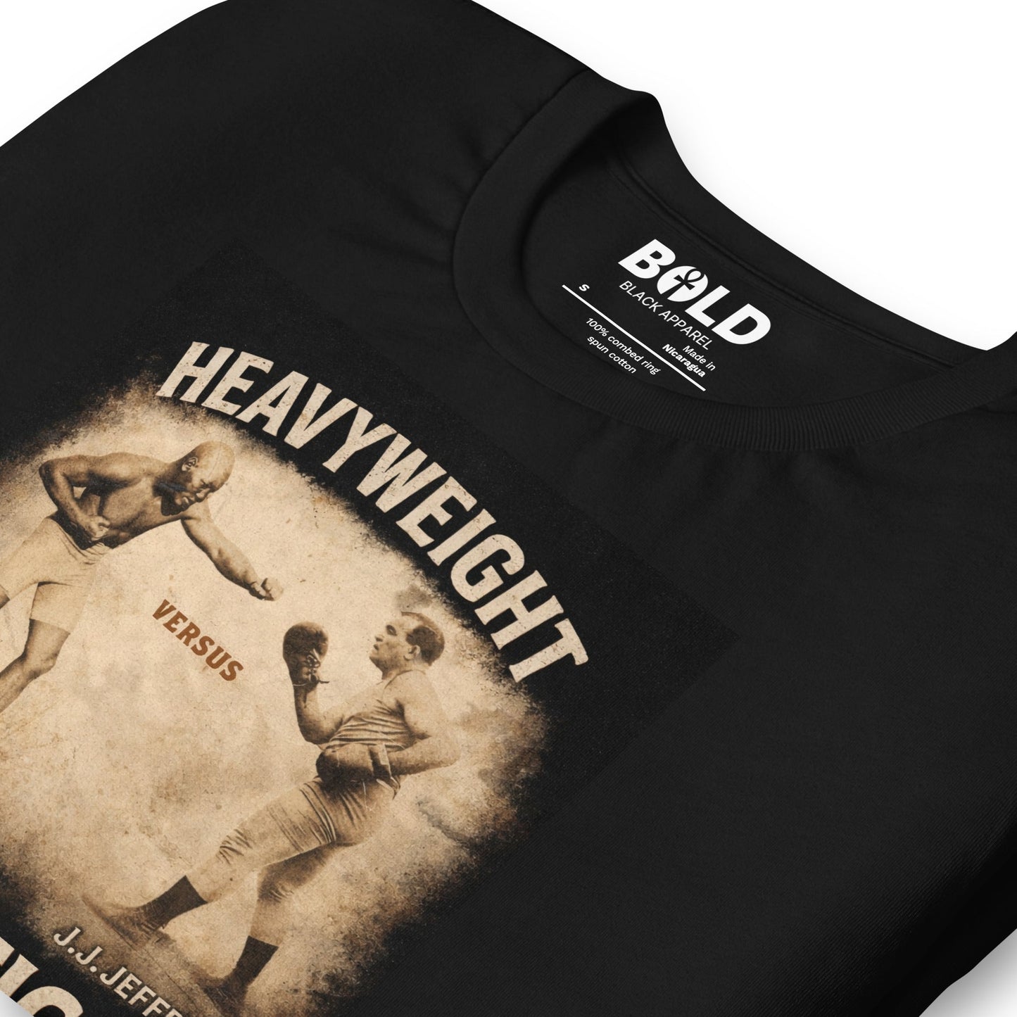 Jack Johnson Vs. Jim Jeffries T-Shirt - Bold Black Apparel