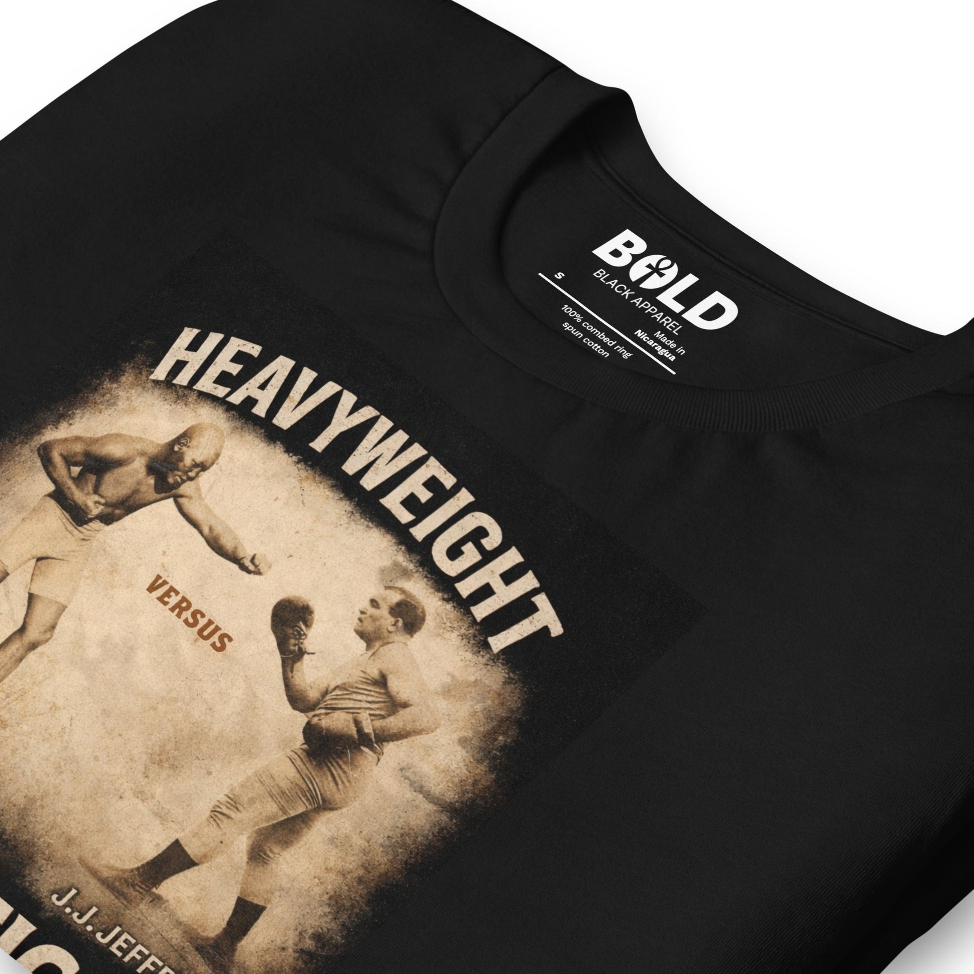 Jack Johnson Vs. Jim Jeffries T-Shirt - Bold Black Apparel