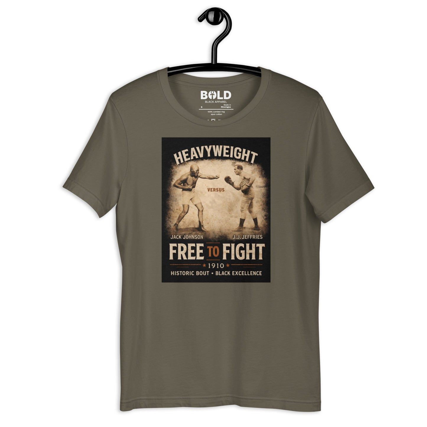 Jack Johnson Vs. Jim Jeffries T-Shirt - Bold Black Apparel