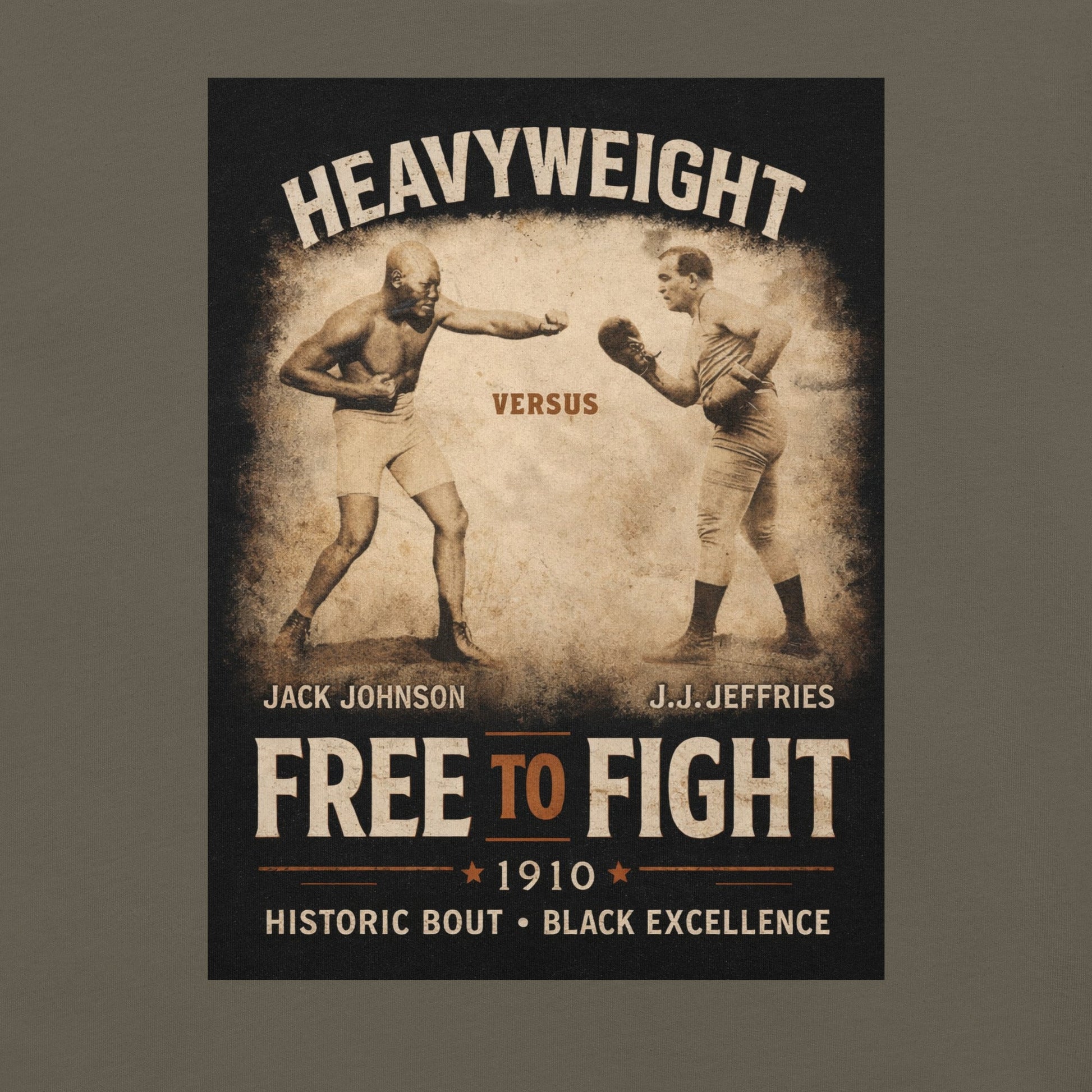 Jack Johnson Vs. Jim Jeffries T-Shirt - Bold Black Apparel