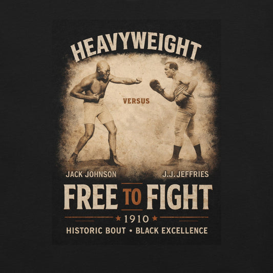 Jack Johnson Vs. Jim Jeffries T-Shirt - Bold Black Apparel
