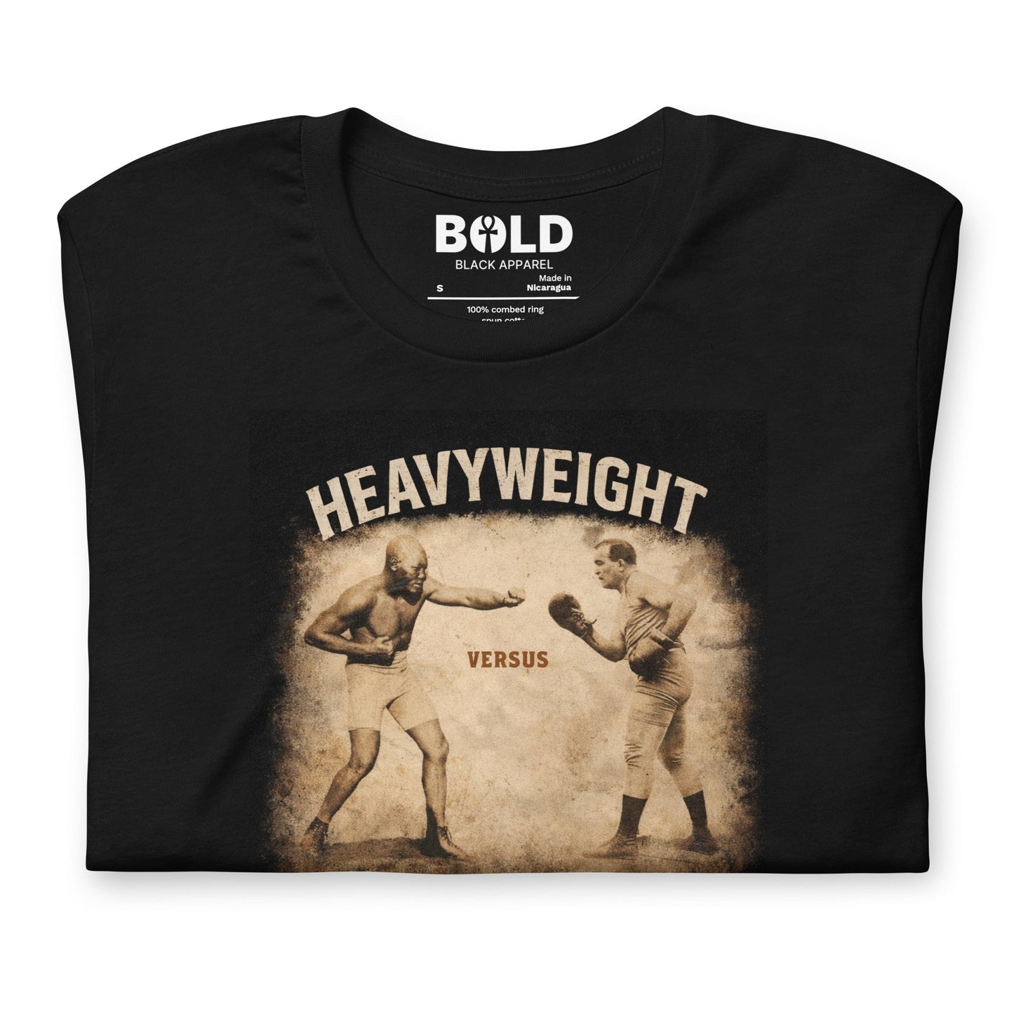 Jack Johnson Vs. Jim Jeffries T-Shirt - Bold Black Apparel