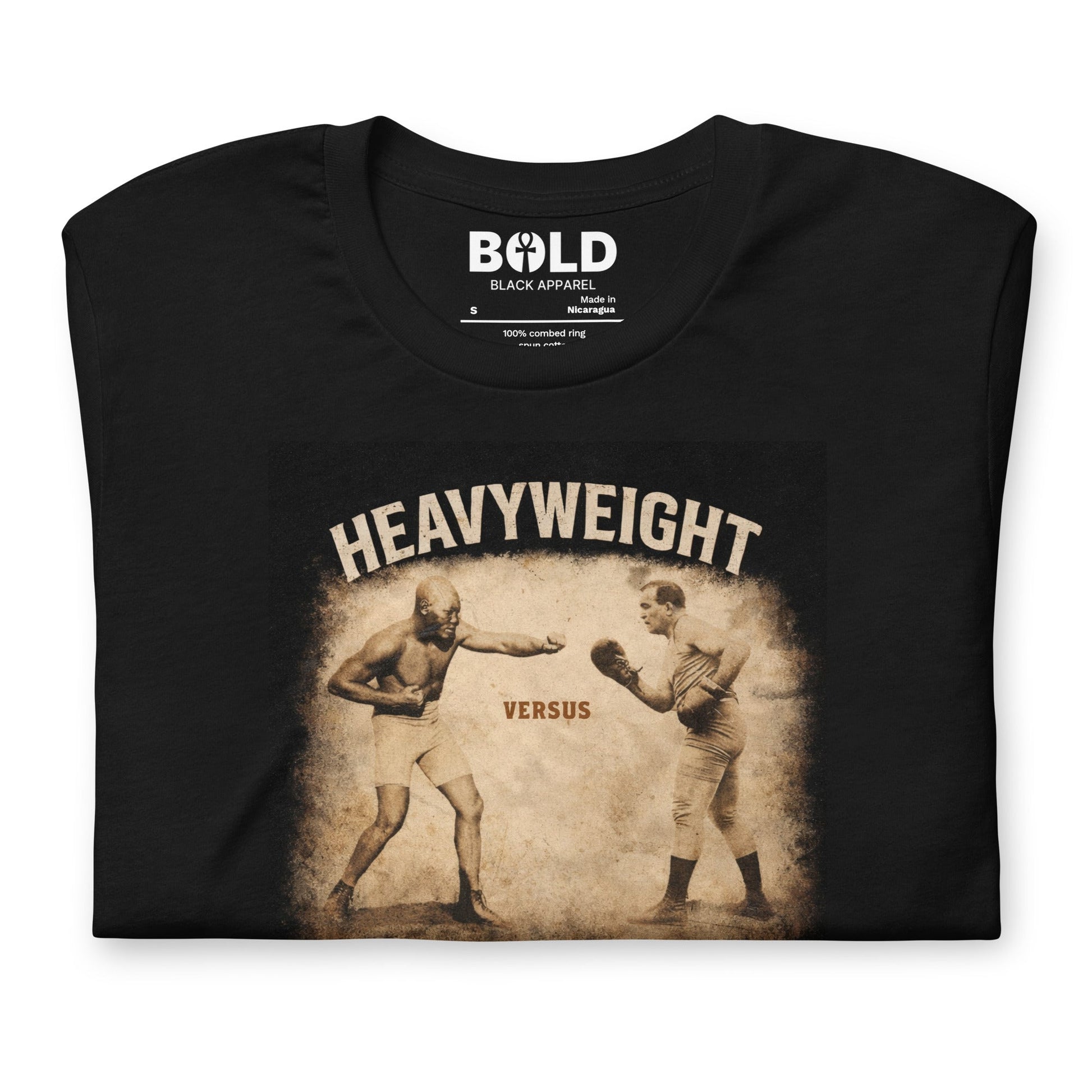 Jack Johnson Vs. Jim Jeffries T-Shirt - Bold Black Apparel