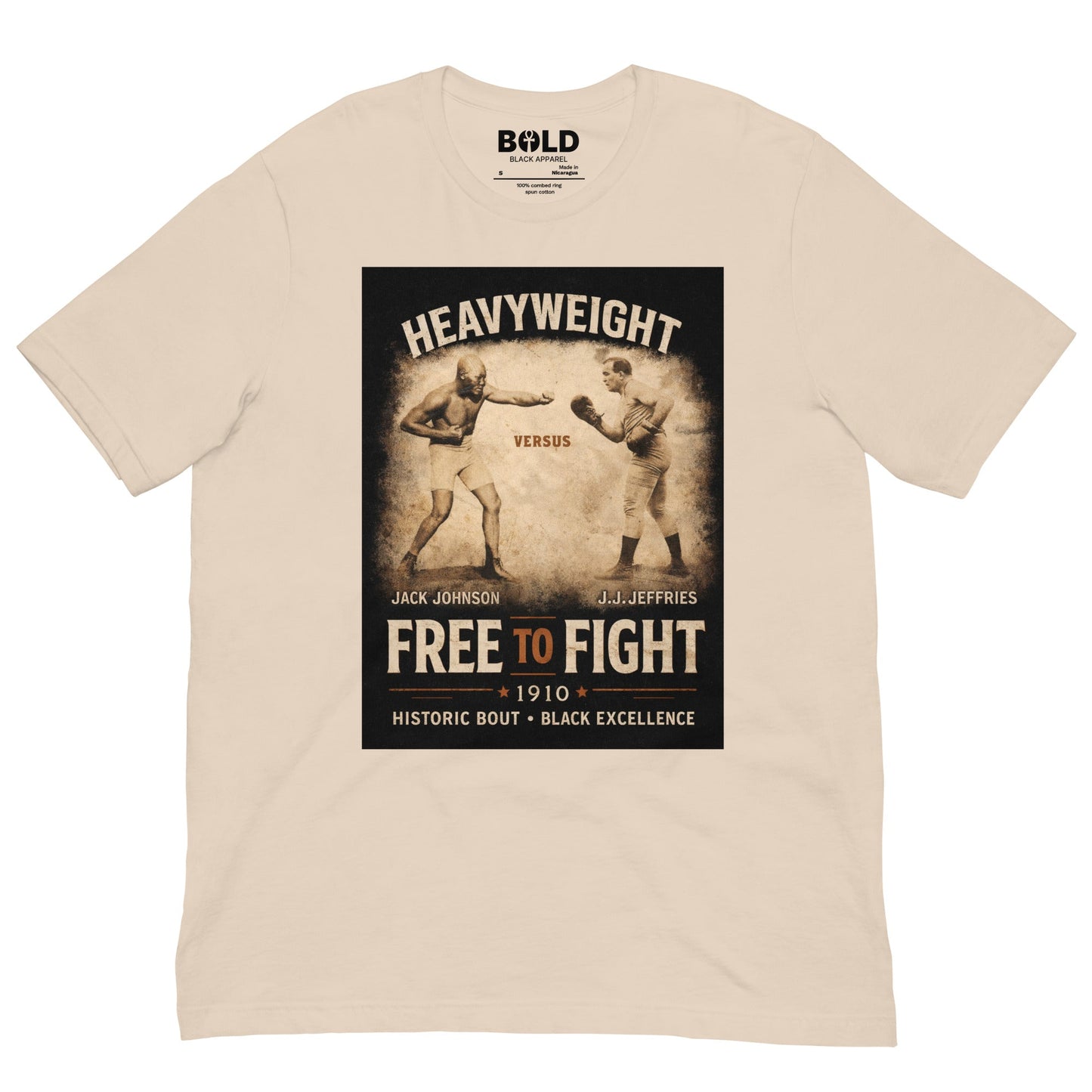 Jack Johnson Vs. Jim Jeffries T-Shirt - Bold Black Apparel