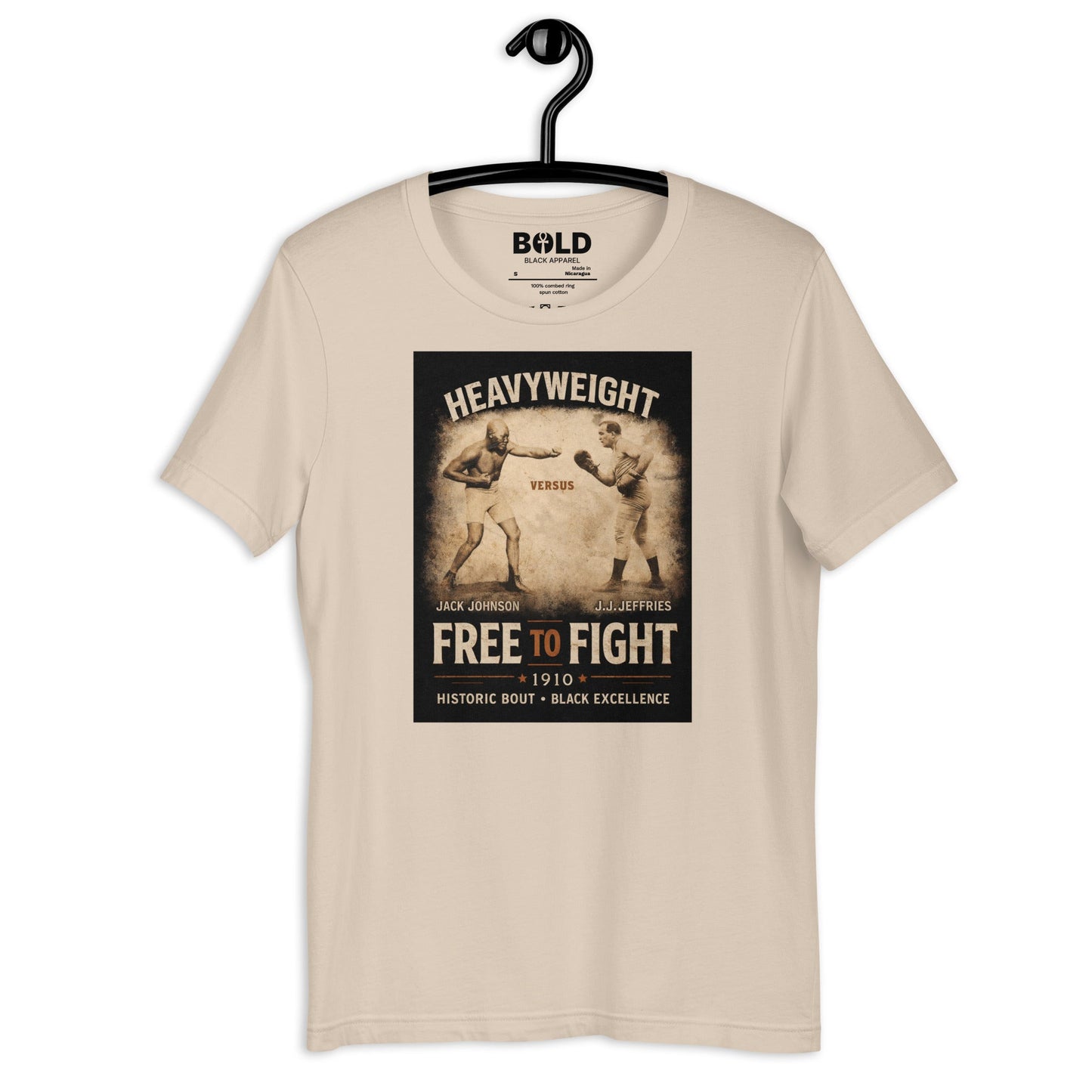 Jack Johnson Vs. Jim Jeffries T-Shirt - Bold Black Apparel