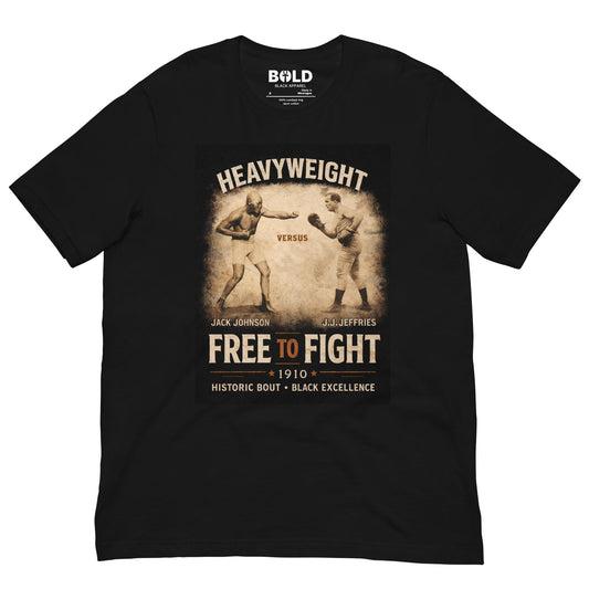 Jack Johnson Vs. Jim Jeffries T-Shirt - Bold Black Apparel