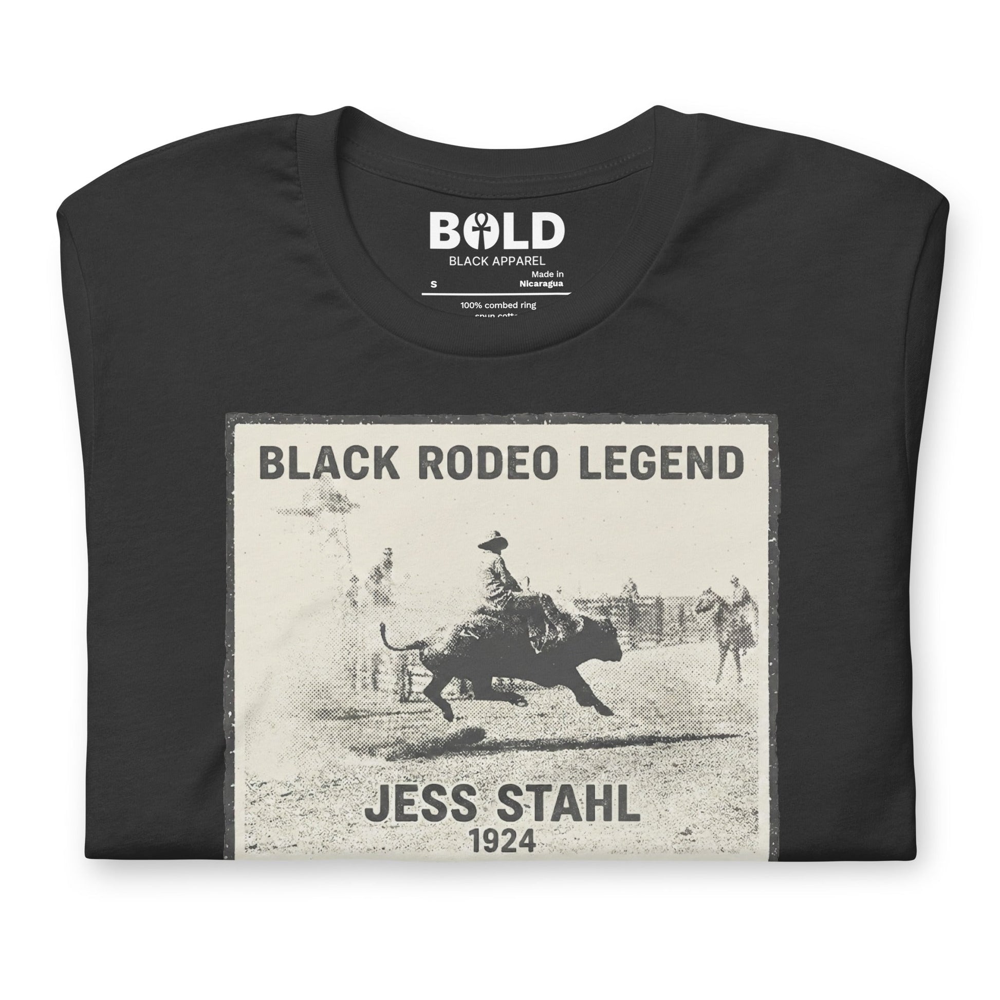 Jess Stahl Black Rodeo Legend T-Shirt - Bold Black Apparel
