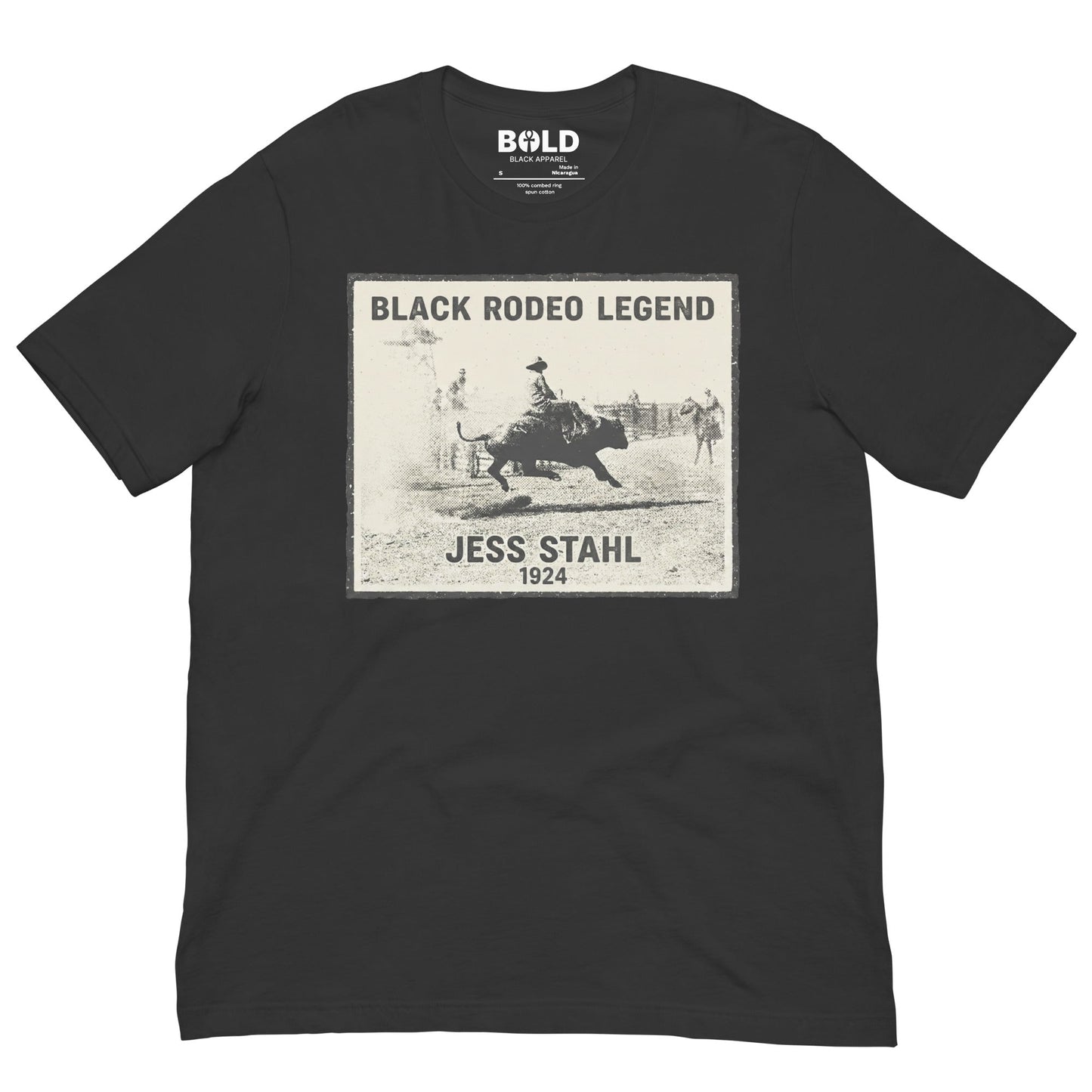 Jess Stahl Black Rodeo Legend T-Shirt - Bold Black Apparel