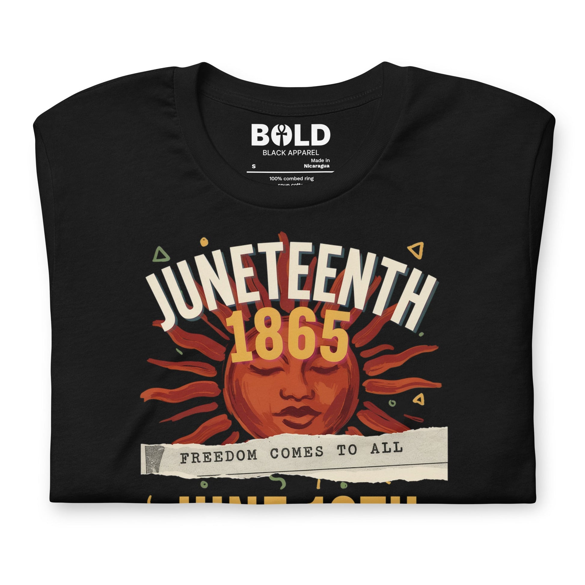 Juneteenth 1865 Freedom Collage T-Shirt - Bold Black Apparel