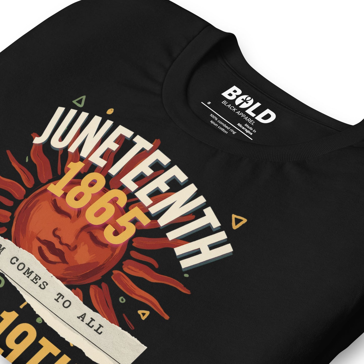 Juneteenth 1865 Freedom Collage T-Shirt - Bold Black Apparel