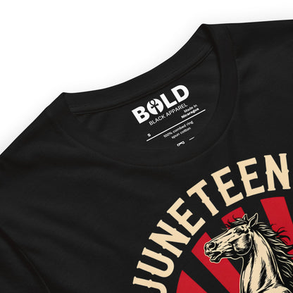 Juneteenth Freedom Horse T-Shirt - Bold Black Apparel