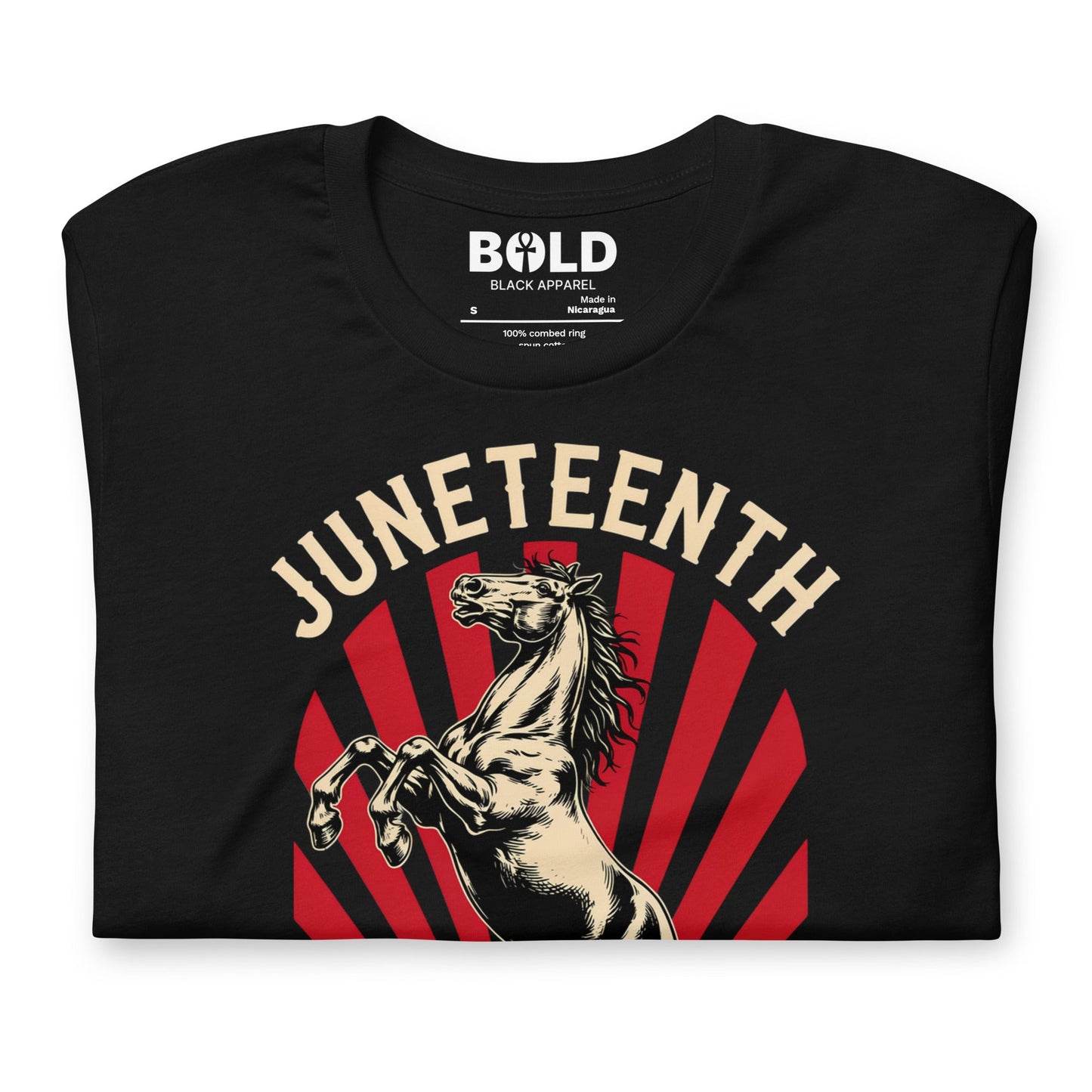 Juneteenth Freedom Horse T-Shirt - Bold Black Apparel