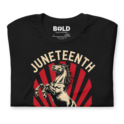 Juneteenth Freedom Horse T-Shirt - Bold Black Apparel