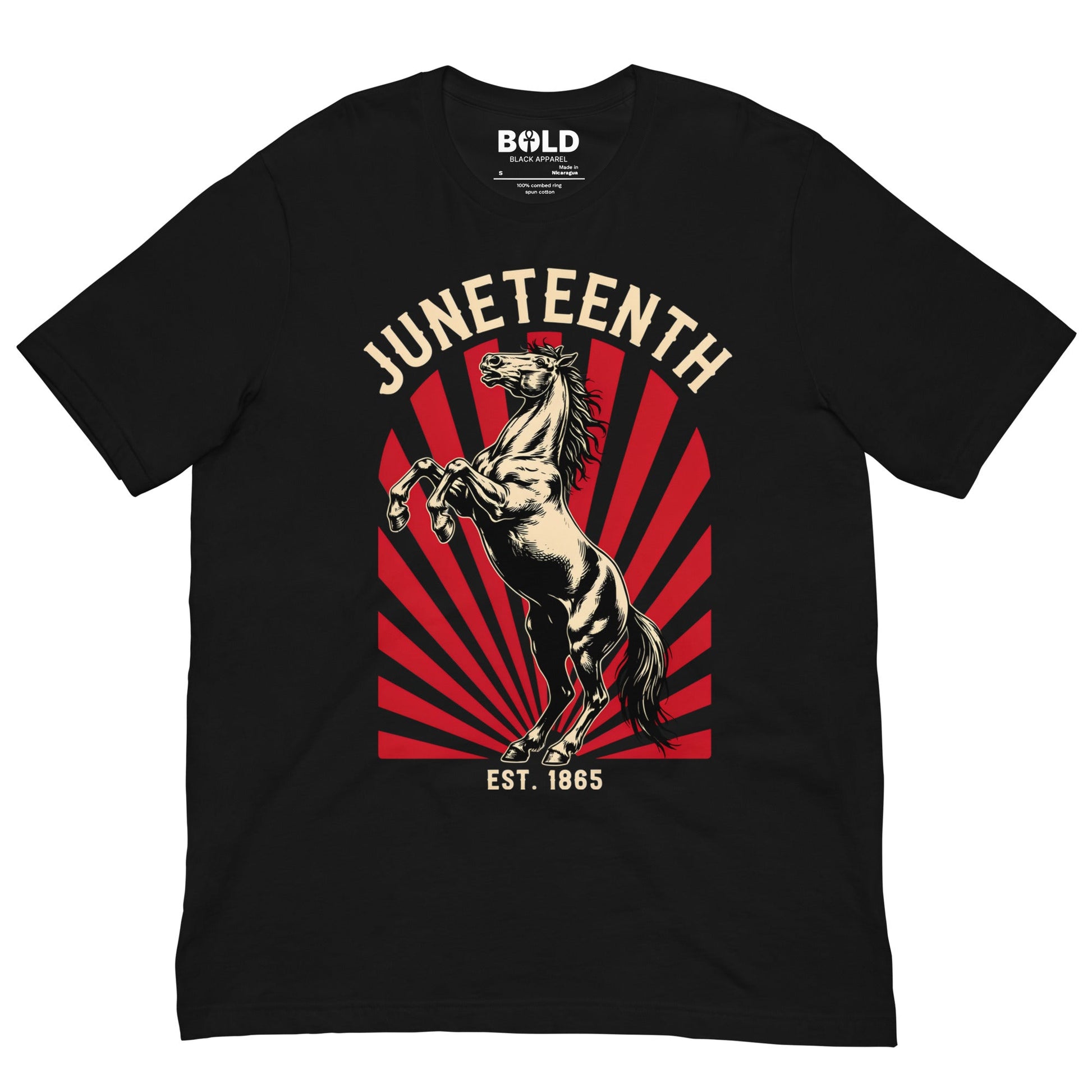 Juneteenth Freedom Horse T-Shirt - Bold Black Apparel