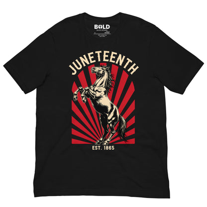 Juneteenth Freedom Horse T-Shirt - Bold Black Apparel