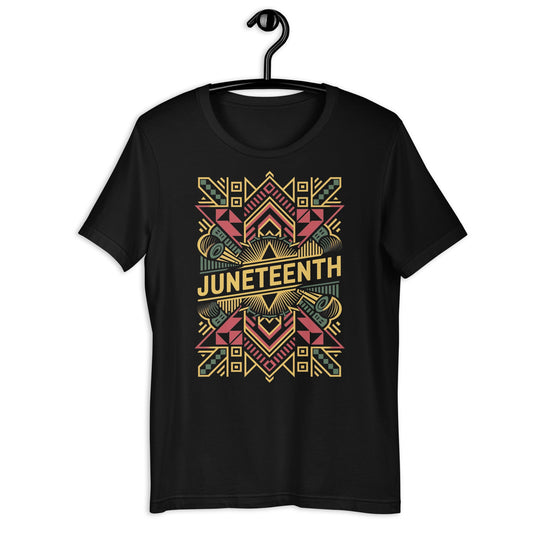 Juneteenth Geometric T-Shirt - Bold Black Apparel