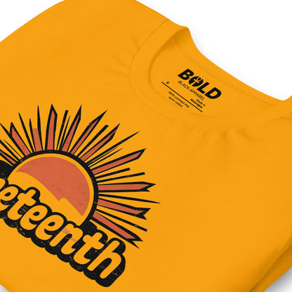 Juneteenth Retro Sun T-Shirt - Bold Black Apparel