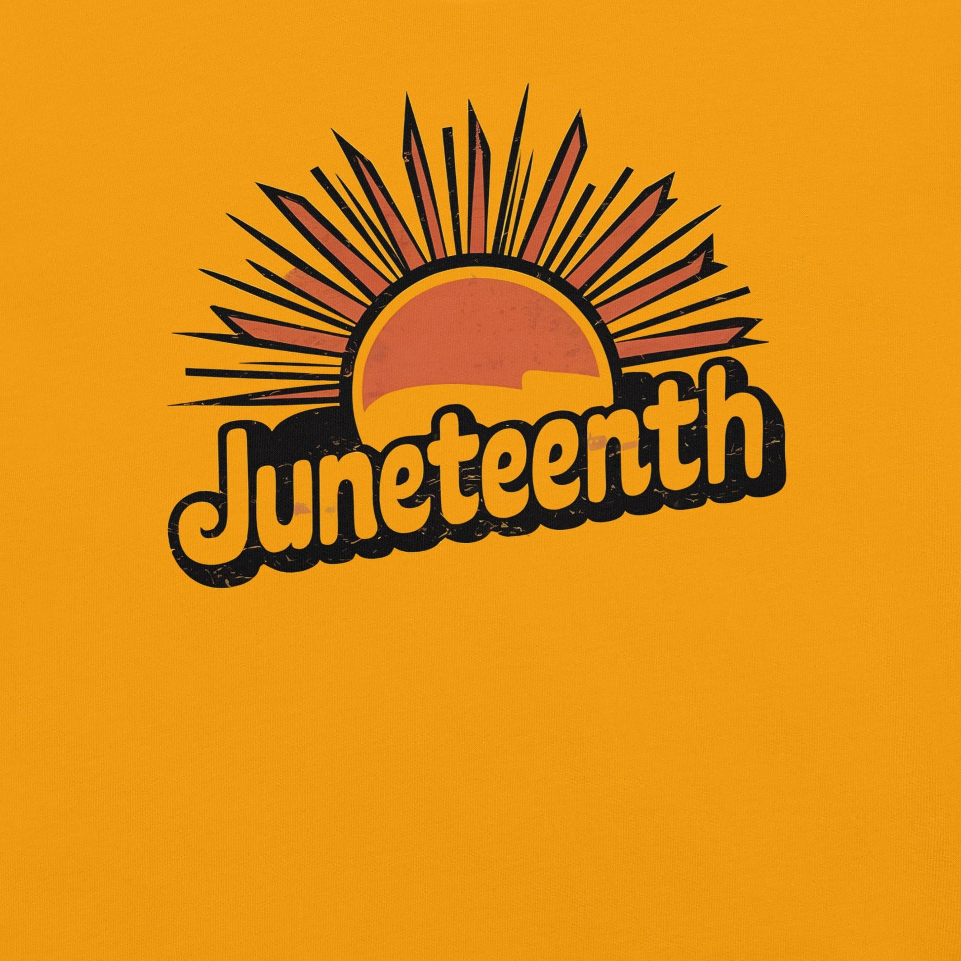 Juneteenth Retro Sun T-Shirt - Bold Black Apparel