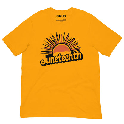 Juneteenth Retro Sun T-Shirt - Bold Black Apparel