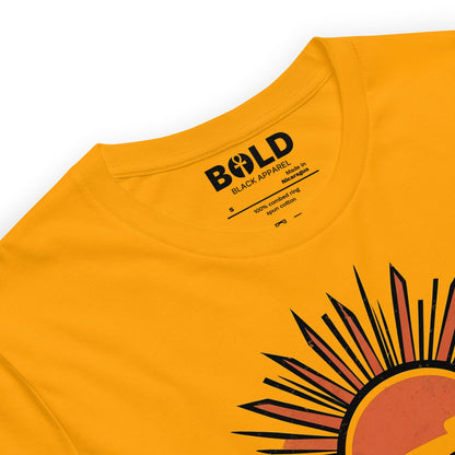 Juneteenth Retro Sun T-Shirt - Bold Black Apparel