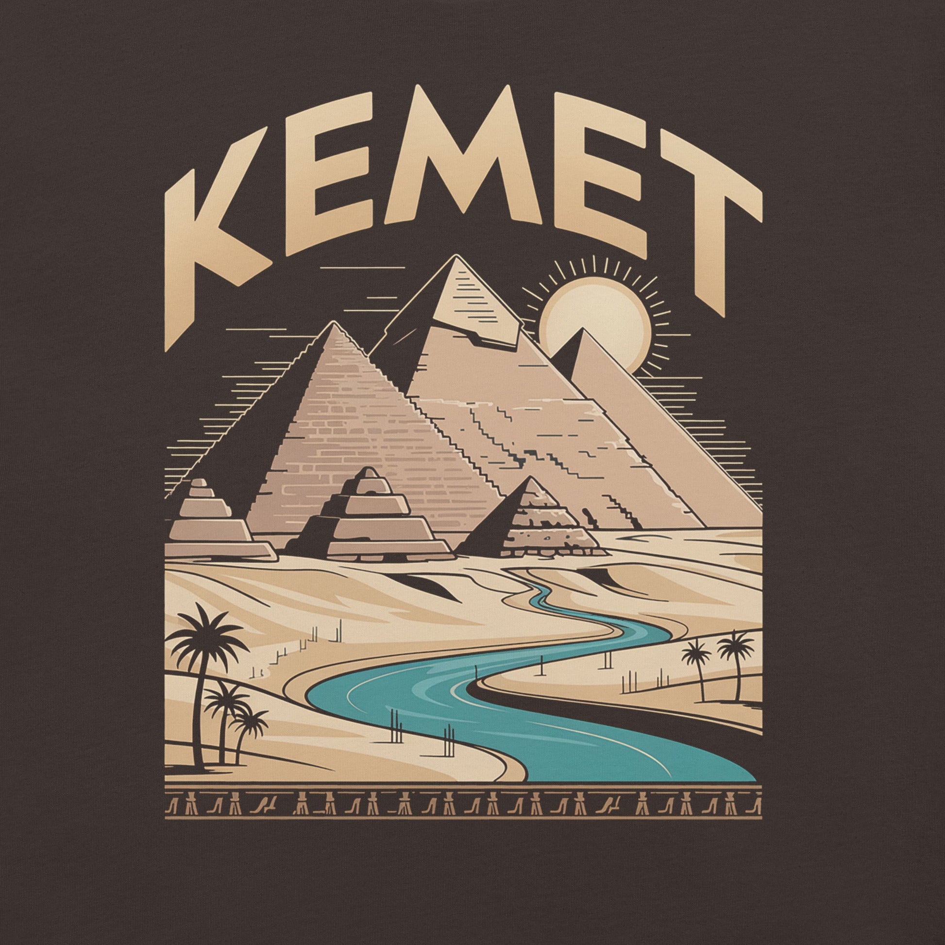 Kemet Landscape T-Shirt - Bold Black Apparel