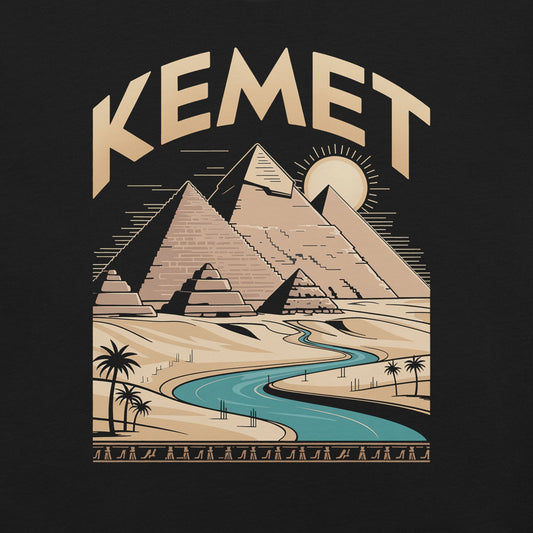Kemet Landscape T-Shirt - Bold Black Apparel