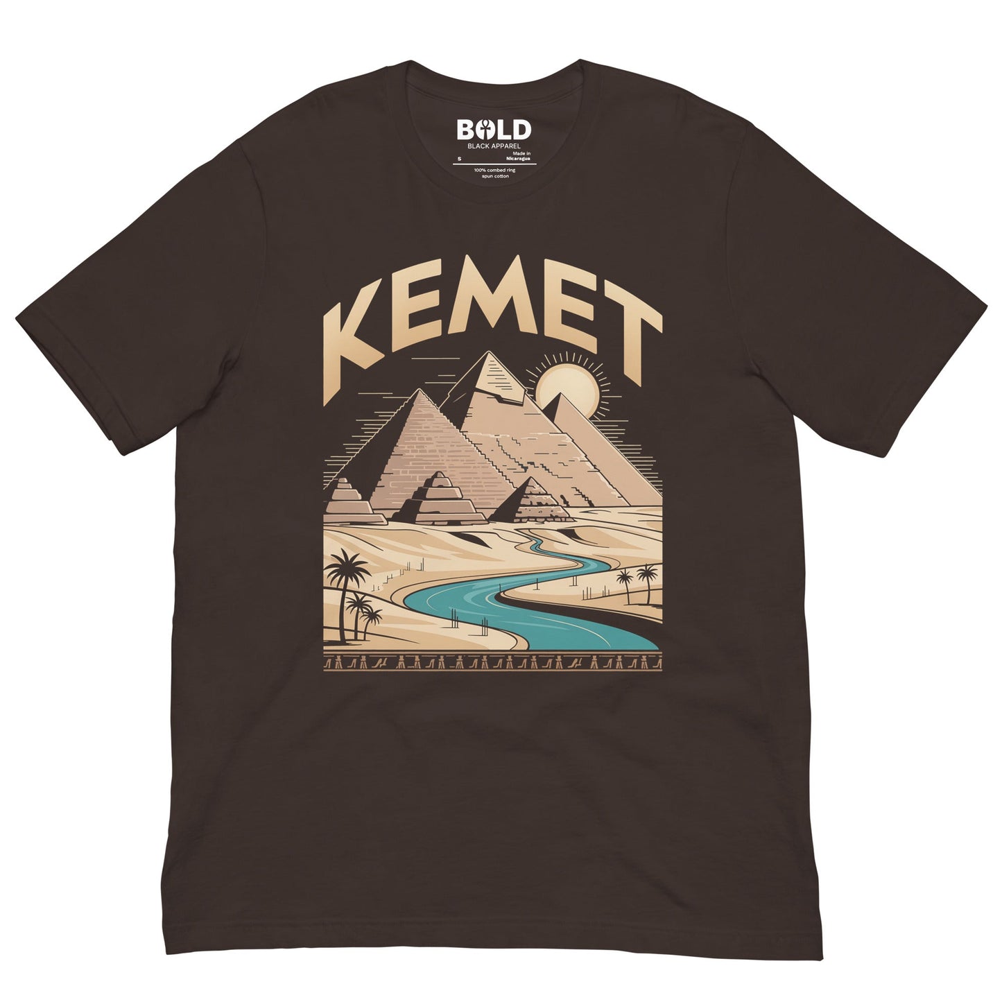 Kemet Landscape T-Shirt - Bold Black Apparel