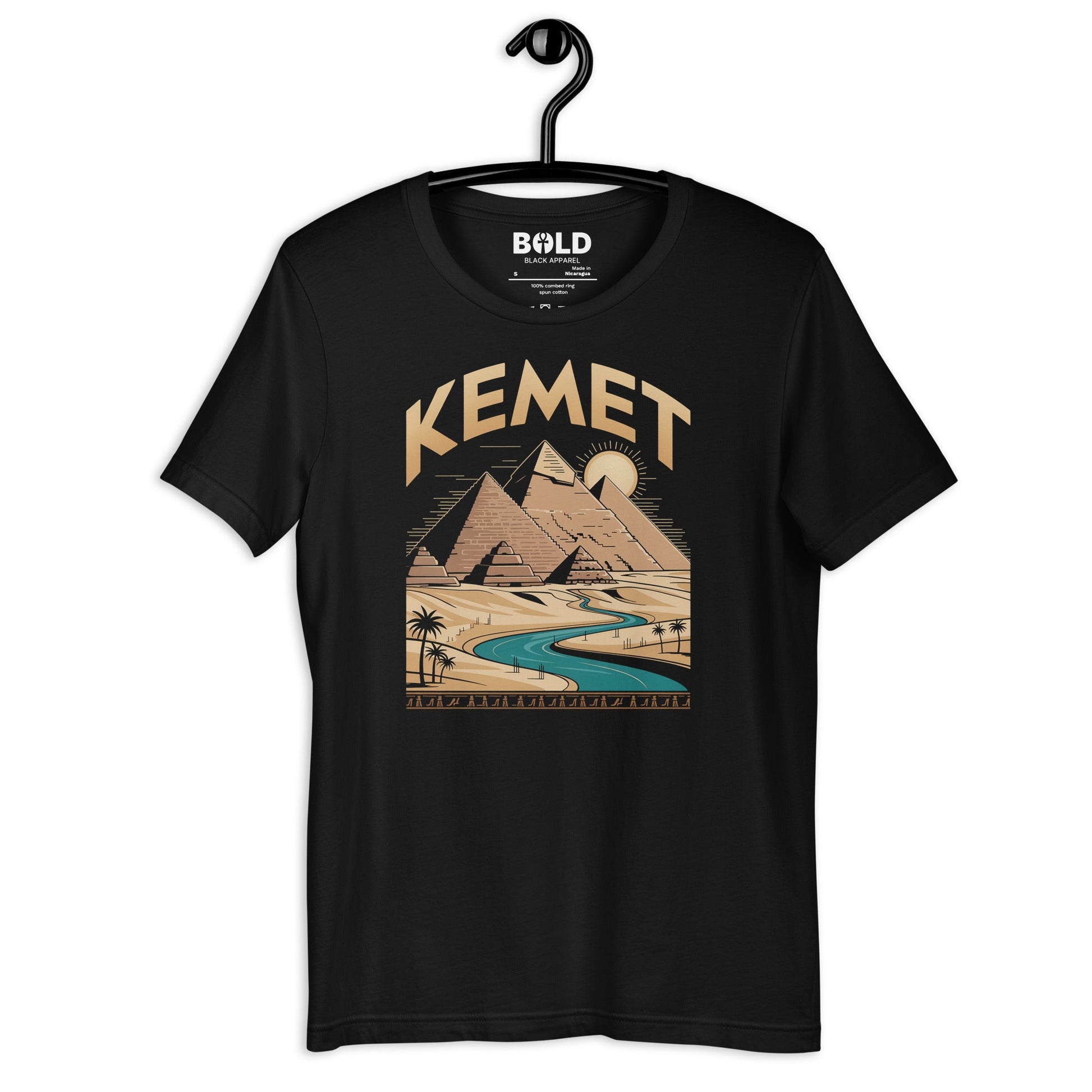 Kemet Landscape T-Shirt - Bold Black Apparel